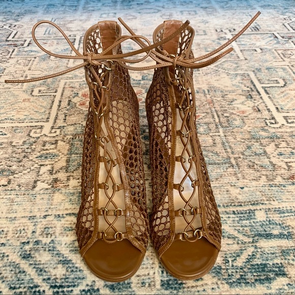 Gianvito Rossi Mesh Lace-Up Bootie - Picture 3 of 9